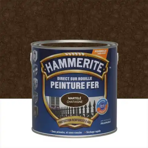 Peinture fer extérieur Direct sur rouille HAMMERITE châtaigne martelé 2.5 l – HAMMERITE Nouveauté