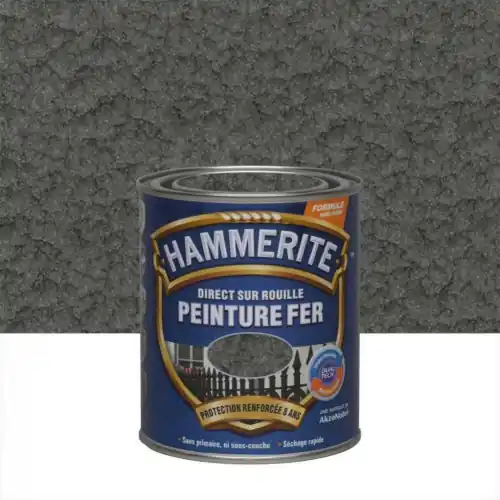 Peinture fer extérieur Direct sur rouille HAMMERITE gris ardoise martelé 0.25 l – HAMMERITE Quantité Limitée