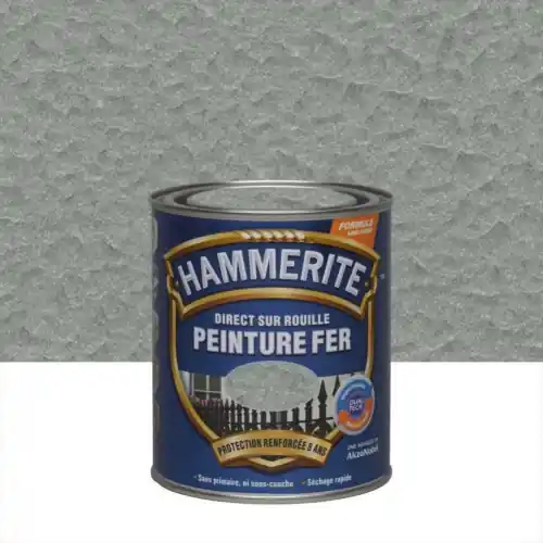 Peinture fer extérieur Direct sur rouille HAMMERITE gris argent martelé 0.25 l - HAMMERITE Commander Vite