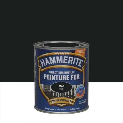 Commander Maintenant Peinture fer extérieur Direct sur rouille HAMMERITE noir ferronnerie mat 0.75 l – HAMMERITE