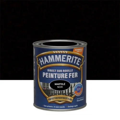 Vente Flash Peinture fer extérieur Direct sur rouille HAMMERITE noir martelé 0.75 l – HAMMERITE
