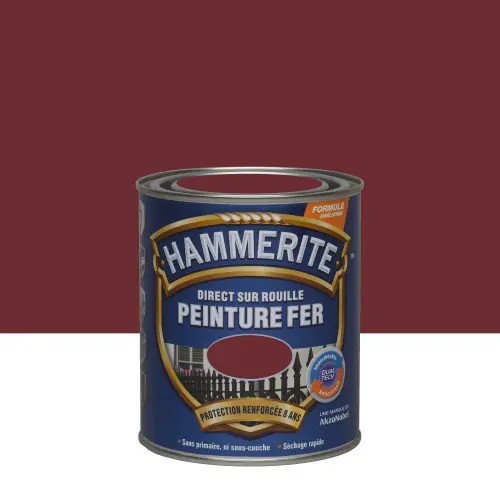 Marque Peinture fer extérieur Direct sur rouille HAMMERITE rouge basque brillant 0.75 l – HAMMERITE