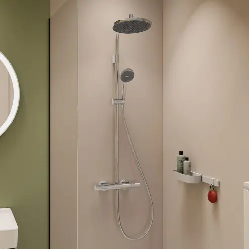 Meilleur Prix Colonne de douche thermostatique chrome, Stamis S Activera, HANSGROHE - HANSGROHE