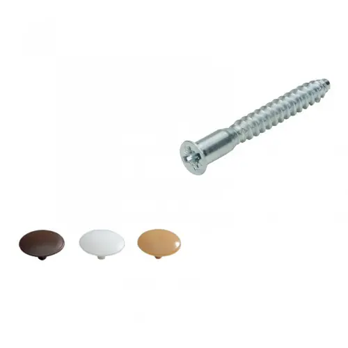 Acheter Direct Lot de 16 vis d‘assemblage avec cache acier chromé HETTICH, l.50 mm - HETTICH