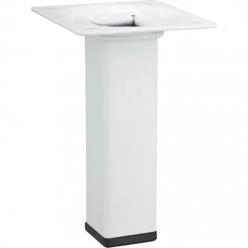 Réduction Pied de meuble carré fixe acier époxy blanc, 10 cm – HETTICH