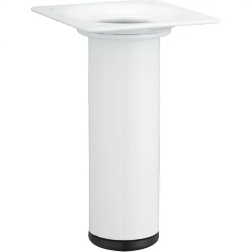 Bon Marché Pied de meuble cylindrique fixe acier époxy blanc, 10 cm – HETTICH