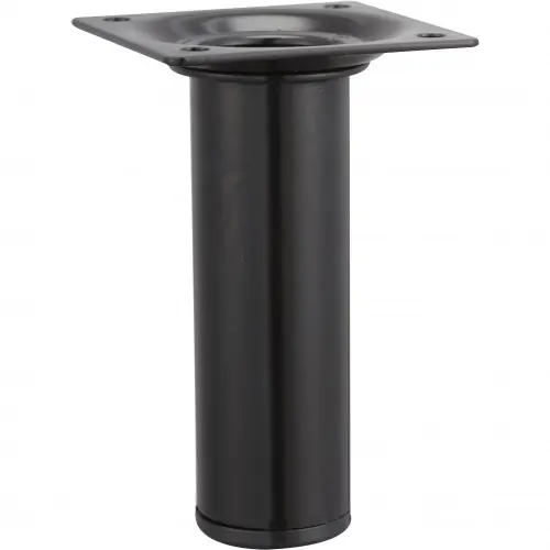 Pied de meuble cylindrique fixe acier époxy noir, 10 cm - HETTICH Livraison Express