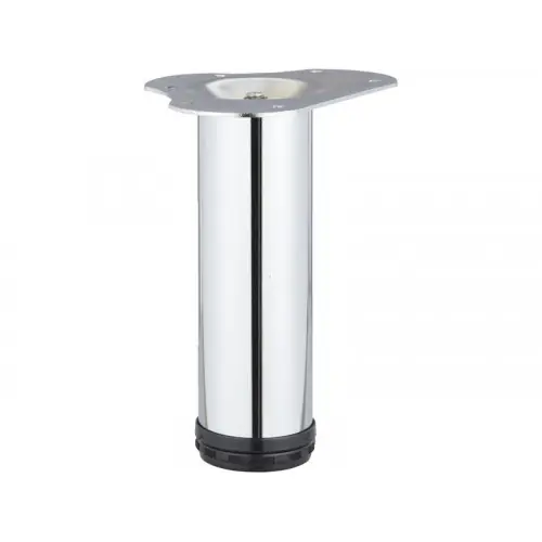 Achat Immédiat Pied table basse cylindrique réglable, H. 20-23 cm acier chromé - HETTICH