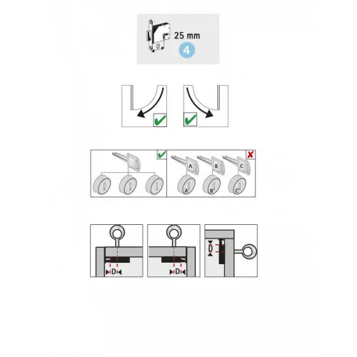 Prix Promo Serrure de meuble acier en applique HETTICH 25 mm réversible - HETTICH