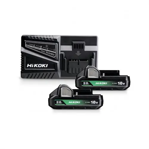 Kit 2 - batterie18V 2Ah BSL1820M + chargeur 14,4V-18V - UC18YFSLW0Z - Hikoki Bon Plan