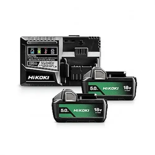Acheter En Ligne Kit 2 – batterie18V 5Ah BSL1850MA + chargeur rapide 14,4V-18V – UC18YSL3W0Z – Hikoki