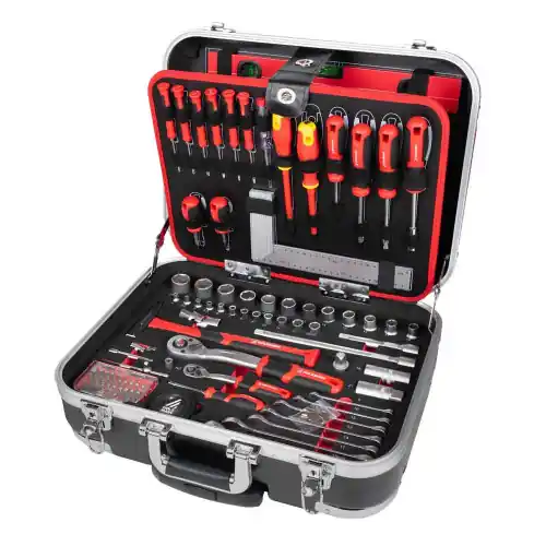 Coffret à outils trolley – WZK167PRO – 167 pièces – poignée télescopique – Holzmann Produit De Marque
