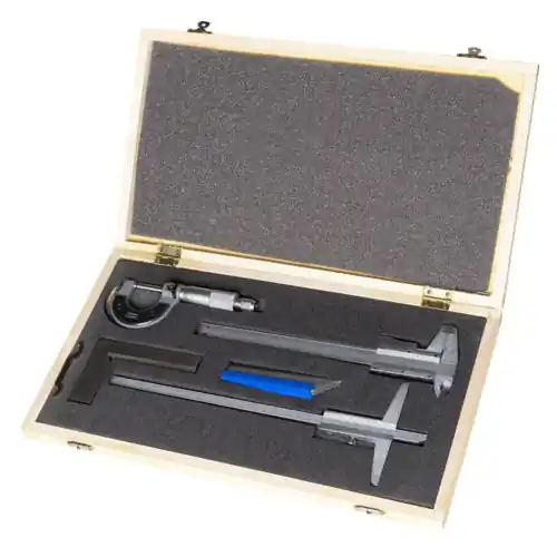 Dernier Modèle Ensemble d’instruments de mesure 5 pièces – calibre micromètre équerre et jauges – Holzmann