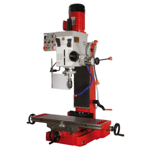 Fraiseuse verticale métal avec tête orientable à 360° D. 45 mm et système de refroidissement - 400 V - 1100 W - Holzmann Top Vente