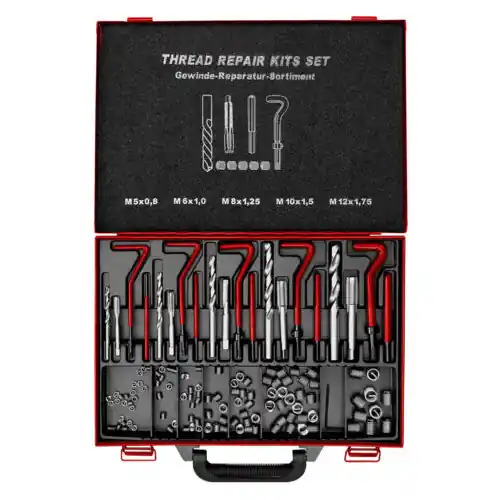 Usine Directe Kit de réparation de filetage hélicoïdal GRSM5-12 - M5 à M12 - coffret atelier - Holzmann
