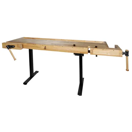 Établi bois hauteur réglable électriquement – WB210ELIFT_230V – 1885 x 615 mm – 70 kg – 2 presses – Holzmann Must-Have