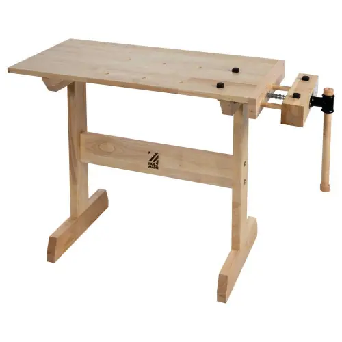 Affaire À Saisir Établi enfant en bois 800 x 400 mm – avec presse d’établi et 4 butées – Holzmann
