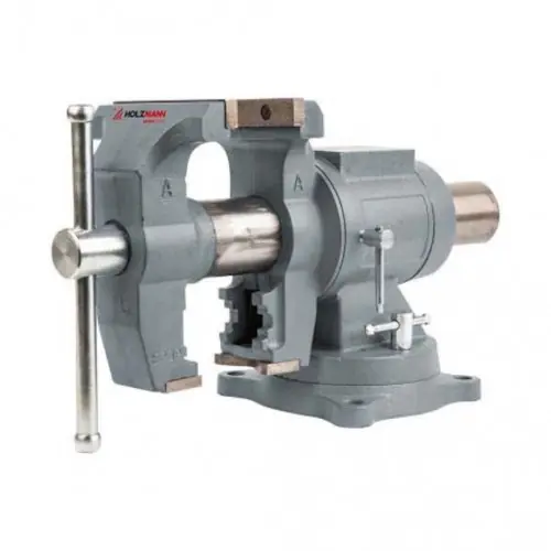 Nouvelle Collection Étau d’établi avec base tournante - WBS125M - 125 mm - Ouverture 125 mm - Fonte - Enclume intégrée - Holzmann