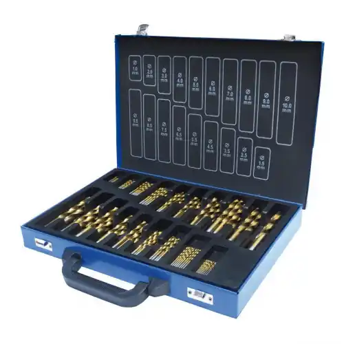 Promotion Saisonnière Trousse de forets – SPS170TIN – 170 pièces – HSS revêtement TiN – Holzmann