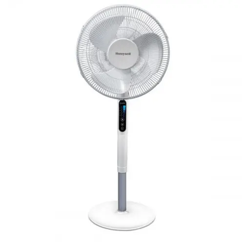 Quantité Limitée Ventilateur sur pied blanc – 5 vitesses – 807 m3/h – Oscillation 70° – réglable -Tél. – Honeywell