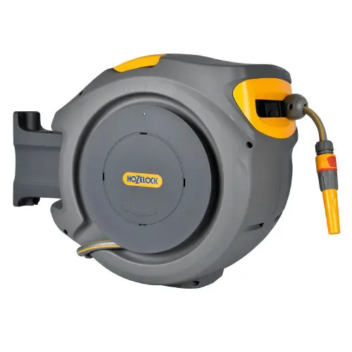 Vente Directe Dévidoir caréné fixation murale enroulement automatique avec tuyau 30m – HOZELOCK