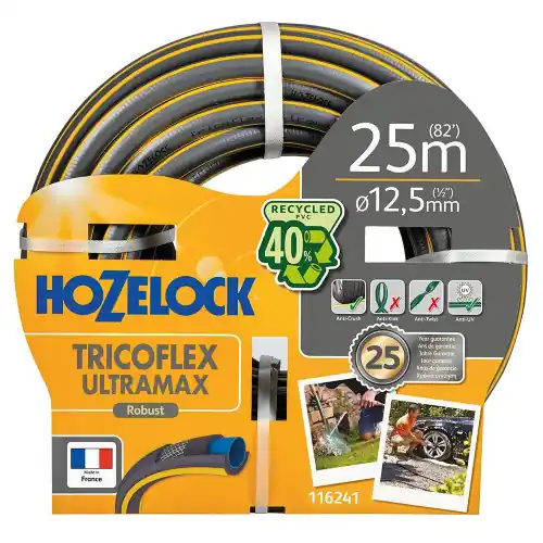 Satisfait Ou Remboursé Tuyau d’arrosage anti écrasement Ultramax usage domestique diamètre 25 50 m gris jaunes – HOZELOCK