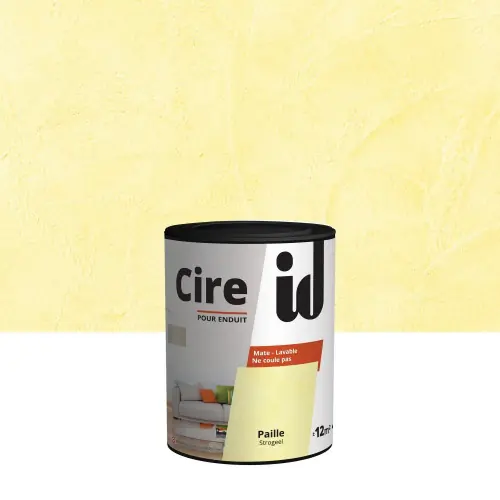 Meilleure Vente Cire pour enduit ID, jaune paille mat, 1 l – ID