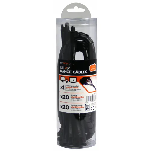 Kit range-câble 40 colliers et 1 gaine – INOTECH Populaire
