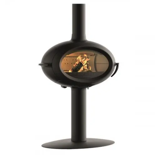 Authentique Poêle à bois BRIO SUR PIED – 7 kW – Rdt 76% – B. 50 cm – 100% Fonte anthracite – Invicta