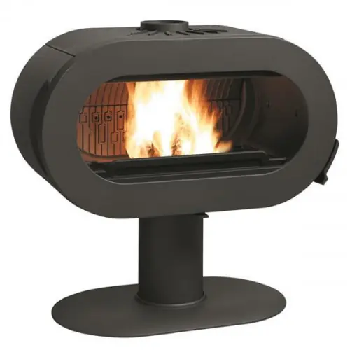 Poêle à bois FIFTY SUR PIED - 10 kW - Rdt 76% - B. 60 cm- 100% Fonte anthracite - Invicta Petit Prix
