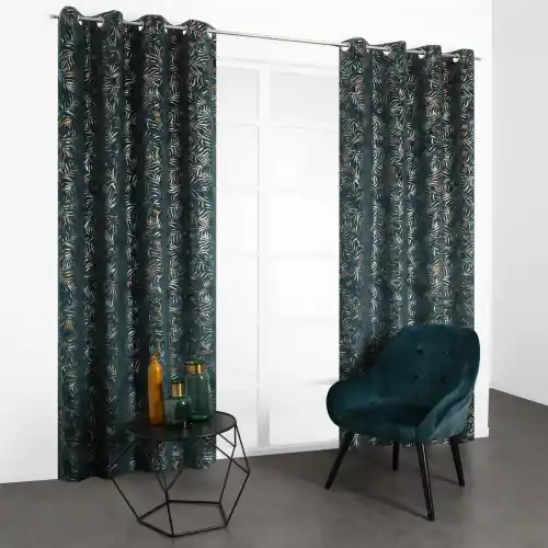 Prix Promo Rideau tamisant, Jelya bleu l.140 x H.240 cm – JBY CREATION