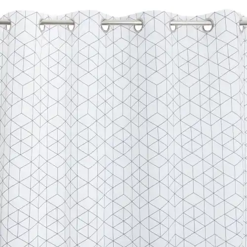 Satisfait Ou Remboursé Rideau tamisant, Tesso blanc noir l.135 x H.240 cm - JBY CREATION
