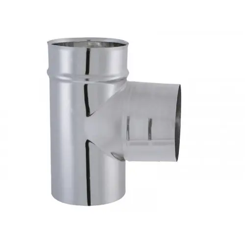 Must-Have Coude en T de 90° d‘angle – modèle TYRAL – Inox 304 – double emboitement – Ø125 – Joncoux