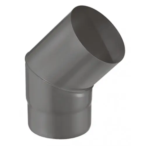 Coude pour évacuation des fumées – 45°d‘angle – émail 0.7MM – noir mat – Ø180MM – Joncoux Meilleure Vente