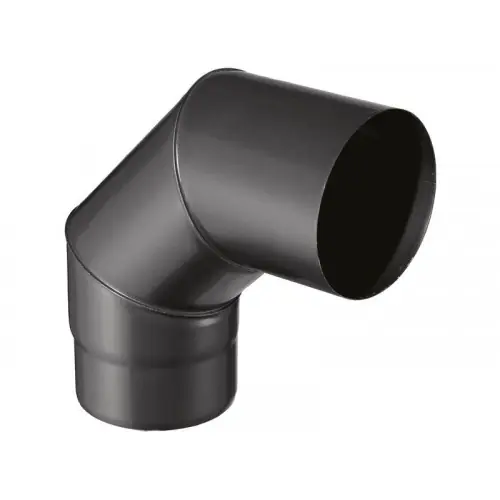 Certifié Coude pour évacuation des fumées – 90°d‘angle – émail 0.7MM – noir mat – Ø150MM – Joncoux