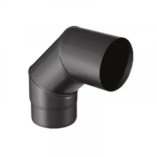 Promotion Saisonnière Coude pour évacuation des fumées – 90°d‘angle – émail 0.7MM – noir mat – Ø180MM – Joncoux
