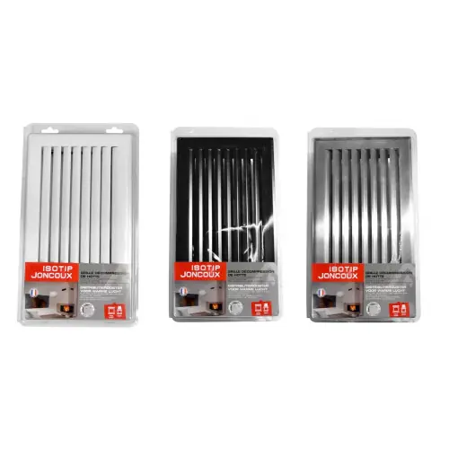 Pas Cher Grille d’air chaud à lamelles noire – 345 x 195 mm – Joncoux