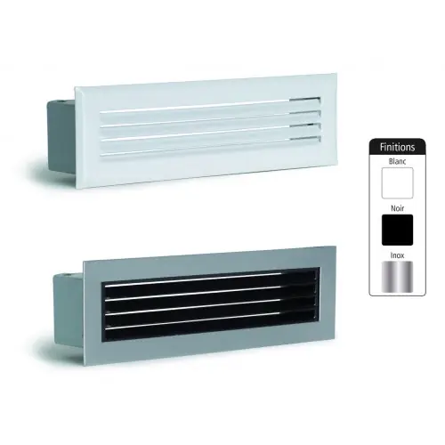 Grille de hotte à lamelles noire avec pare-chocs – 190 x 60 mm – Joncoux Offre Spéciale