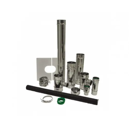 Retour Gratuit Kit raccordement étanche vertical - Ø80/125 - modèle Apollo - pour pellets - noir - Joncoux