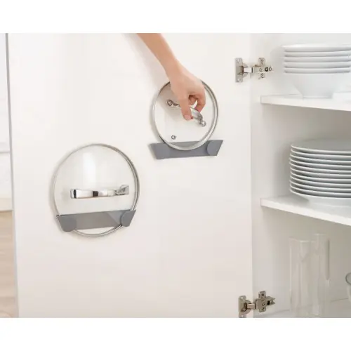 Nouveauté 3 supports adhésif pour couvercles gris JOSEPH & JOSEPH - JOSEPH JOSEPH