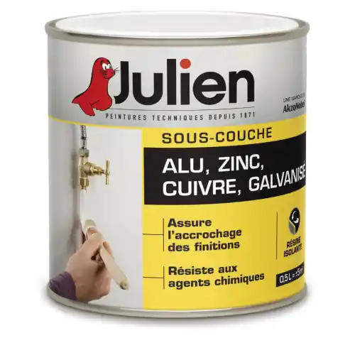 Sous-couche aluminium, zinc, cuivre, galvanisé JULIEN, 0.5 l - Julien Meilleur Prix