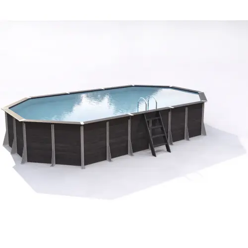 Piscine AGON hors sol octogonale 27m² – composite PVC/Chanvre – Structure Acier – Justaposé Super Prix