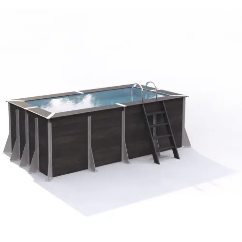 Nouvel Arrivage Piscine BREHAL hors sol rectangulaire 5m² – composite PVC/Chanvre – Structure Acier – Justaposé
