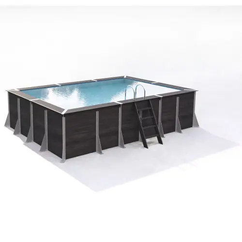 Expédition Rapide Piscine POTRBAIL hors sol rectangulaire 17m² – composite PVC/Chanvre – Structure Acier – Justaposé