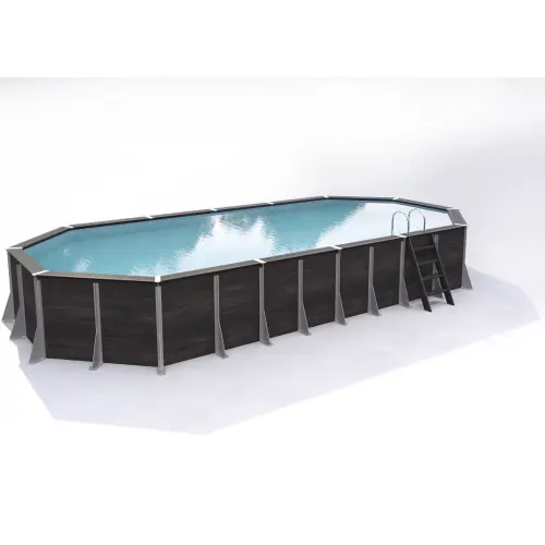 Piscine ROMAGNY hors sol octogonale 33m² – composite PVC/Chanvre – Structure Acier – Justaposé Pas Cher