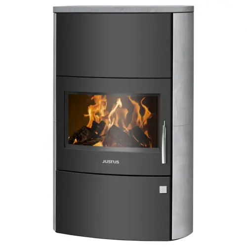 Quantité Limitée Poêle à bois Agero W+ Acier Noir - Pierre Ollaire - 7 kW - Justus