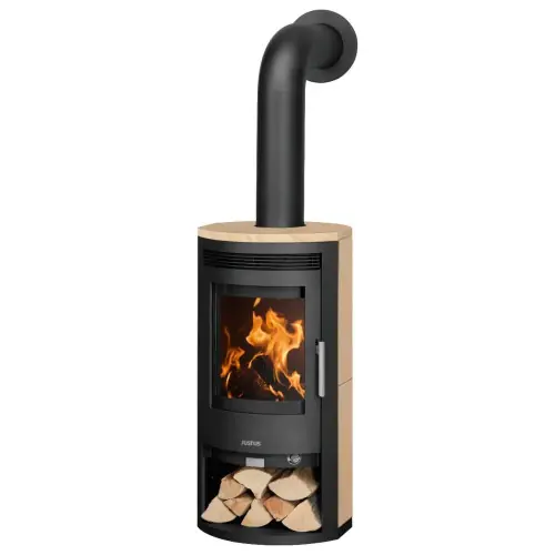 Poêle à bois Baltrum D 2.0 Acier Noir - Pierre Sable - 5,5 kW - Justus Haute Qualité