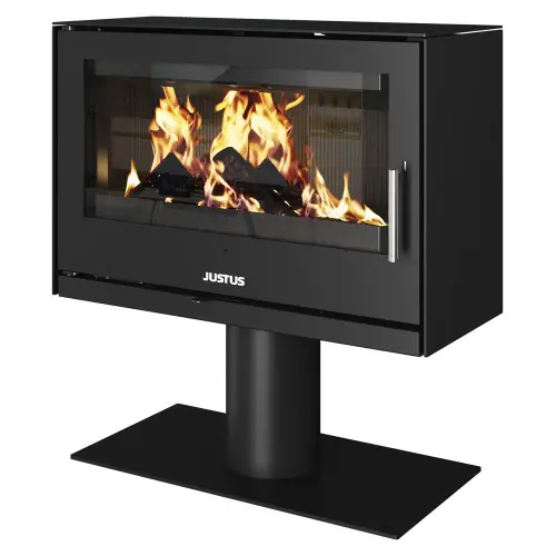 Poêle à bois Dias XL Acier Noir - 8 kW - Justus Super Prix