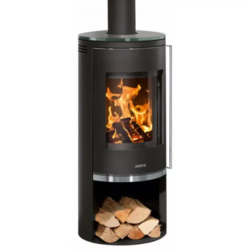 Poêle à bois Faro 2.0 Acier Noir – Plaque de Recouvrement Verre – 6,0 kW – Justus Vente Flash