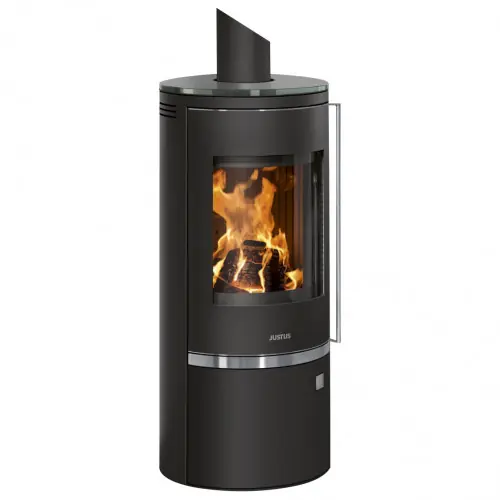 Poêle à bois Faro Top 2.0 Acier Noir - Plaque de Recouvrement Verre - 6,0 kW - Justus Produit De Marque